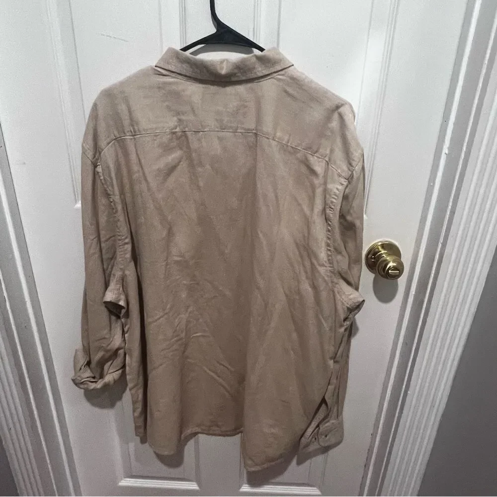 NWT Men's banana republic button down long sleeve collard shirt xxl untucked fit